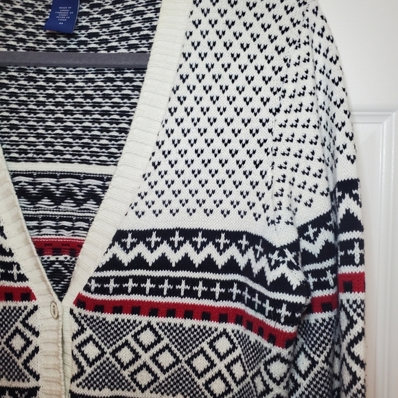 Izod Woman’s Size Medium Button Up Cardigan Knit Sweater Multi Color - Picture 5 of 12